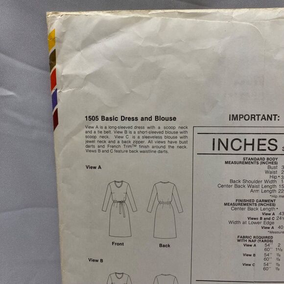 1981 Stretch and Sew Basic Dress and Blouse Design Patterns By Ann Person - Picture 6 of 11